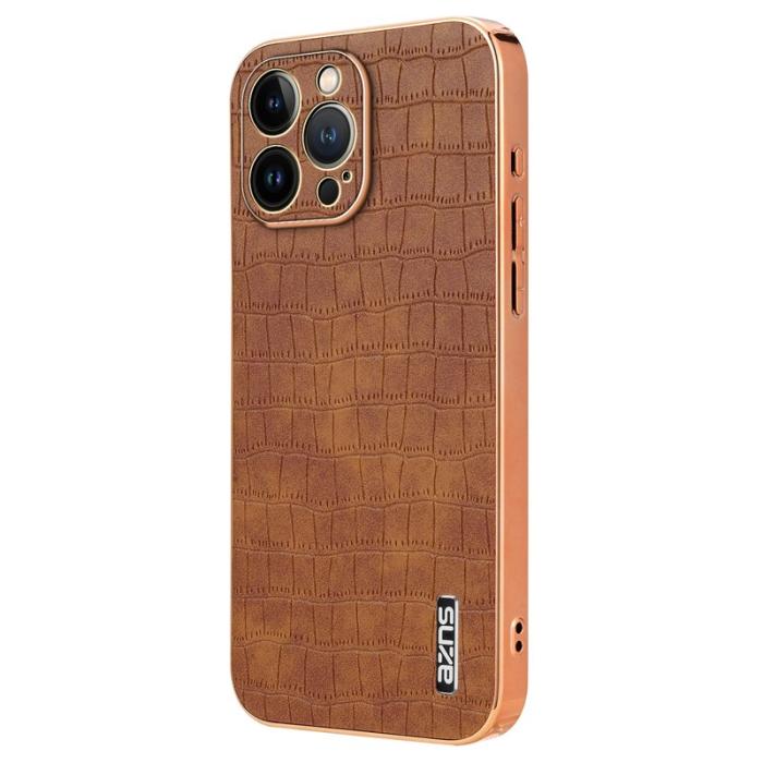 AZNS - AZNS iPhone 13 Pro Fodral KonstLäder - Krokodilstruktur - Brun