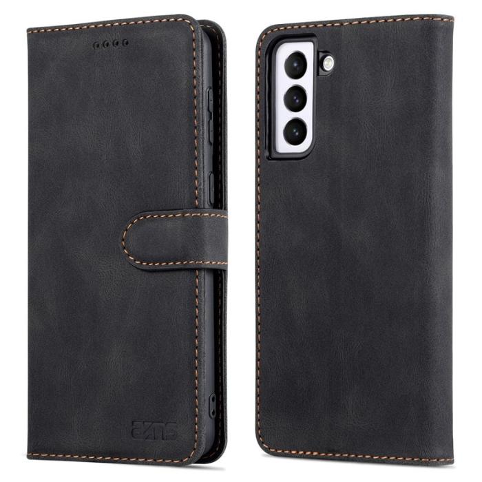 AZNS - AZNS Samsung Galaxy S21 FE Plånboksfodral Konstläder - Svart