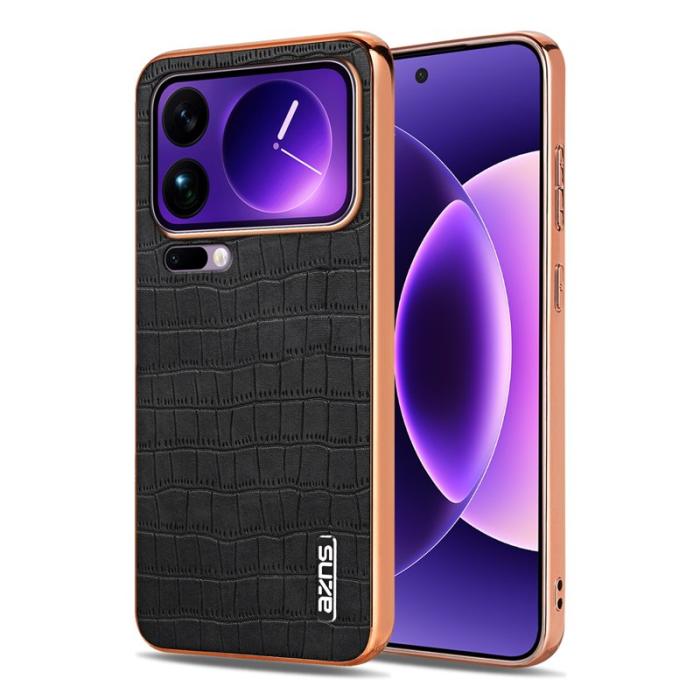 AZNS - AZNS Xiaomi 17 Pro Max Fodral - Electroplating KonstLäder - Svart