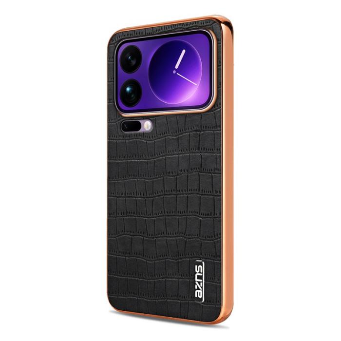 AZNS - AZNS Xiaomi 17 Pro Max Fodral - Electroplating KonstLäder - Svart