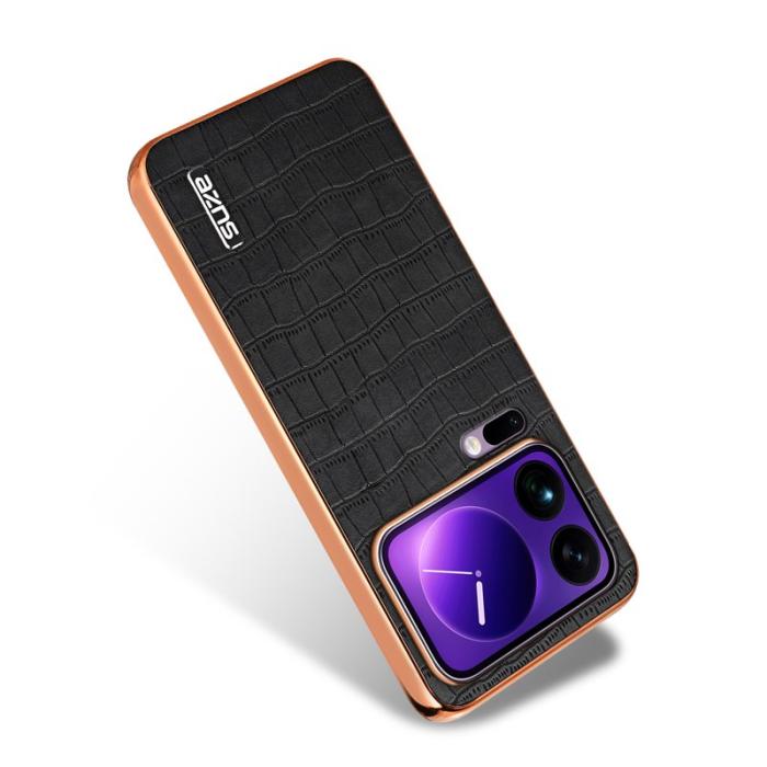AZNS - AZNS Xiaomi 17 Pro Max Fodral - Electroplating KonstLäder - Svart