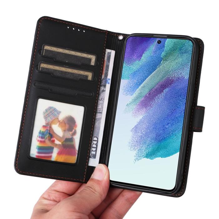BETOPNICE - BETOPNICE Samsung Galaxy S21 FE 5G Plånboksfodral Konstläder - Svart