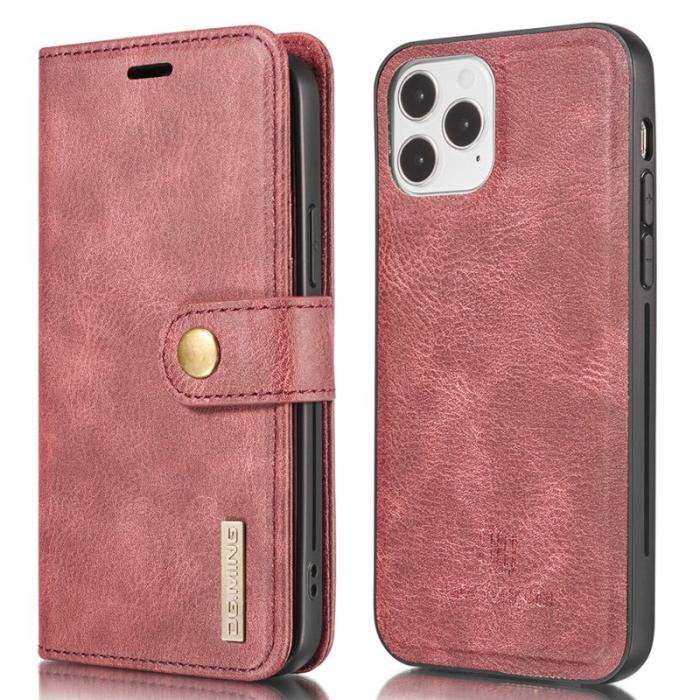 DG.MING - DG.MING iPhone 13 Pro Plånboksfodral 2-i-1 Äkta läder Röd