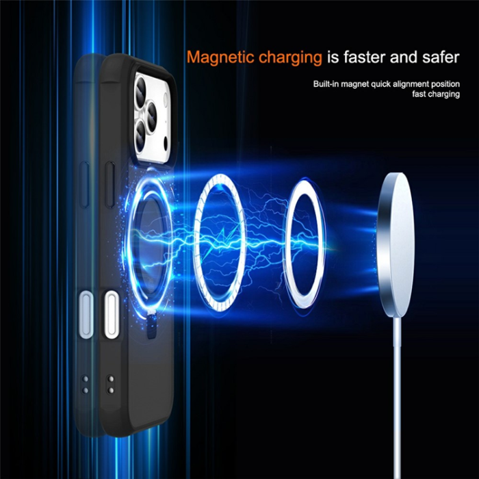 A-One Brand - iPhone 17 Pro Mobilskal MagSafe TPU+PC Kickstand - Svart