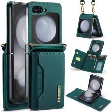 DG.MING - DG.MING Samsung Galaxy Z Flip7 FE Konstl&auml;der Pl&aring;nboksfodral - Gr&ouml;n