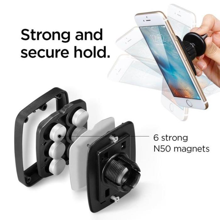 Spigen - Spigen Magnetisk Bilhållare Luftventil H12 - Svart
