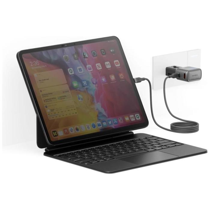 ENERGEA - Energea Snabbladdare 35W 1xUSB-A 1xUSB-C TravelGo - Grafitsvart