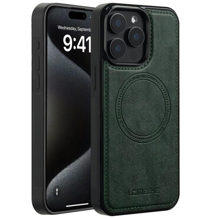 LC.imeeke - LC.IMEEKE iPhone 14 Pro Max Fodral KonstLäder - Grön