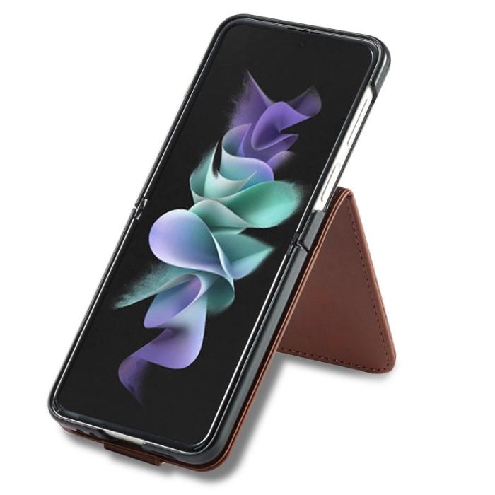 LC.imeeke - LC.IMEEKE Samsung Galaxy Z Flip4 Fodral KonstLäder - Brun