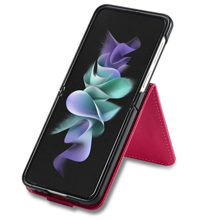 LC.imeeke - LC.IMEEKE Samsung Galaxy Z Flip4 Fodral KonstLäder - Rosa
