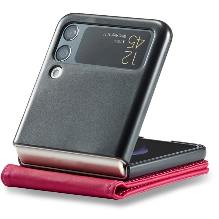 LC.imeeke - LC.IMEEKE Samsung Galaxy Z Flip4 Fodral KonstLäder - Rosa