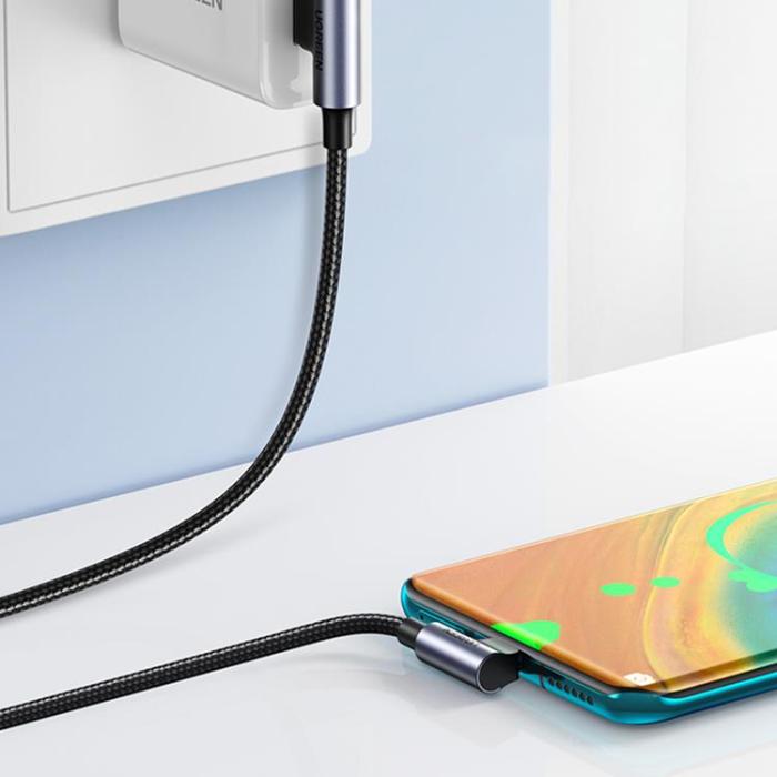 Ugreen - Ugreen 90° Angled USB-C till USB-A kabel 3m - Svart