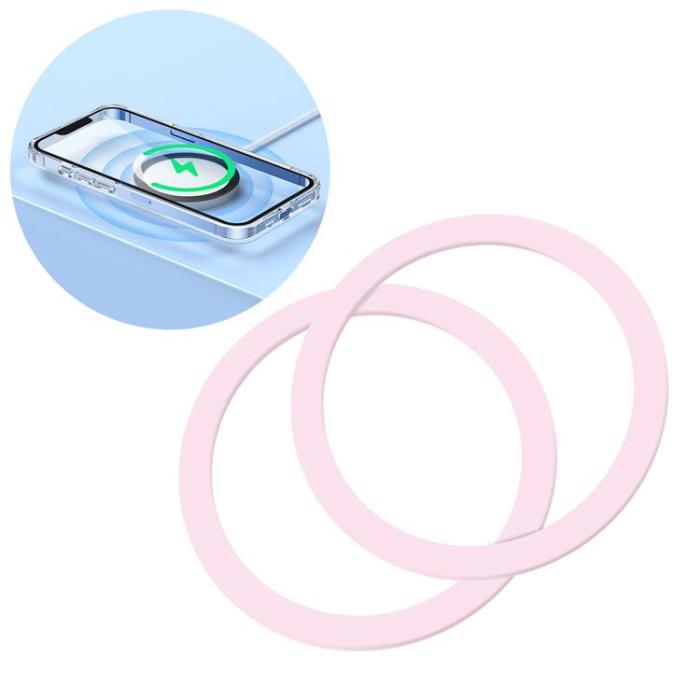 Joyroom - Joyroom 2-Pack Magnetisk Magsafe Metallring för Smartphone - Rosa