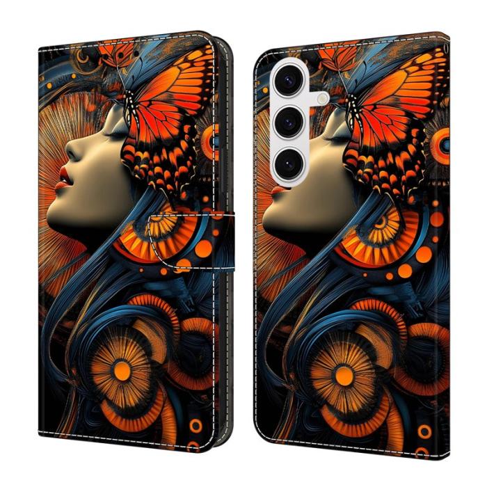 OEM - Samsung Galaxy S26 Plus Fodral Fällbart Ställ PU Läder Mönster - Drömmande Tjej