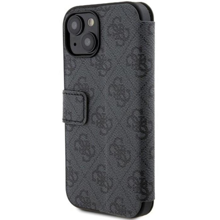 Guess - Guess iPhone 15/14/13 Plånboksfodral Metall Logo - Grå