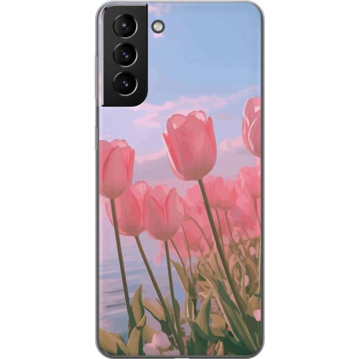 iSecrets - Mobilskal till Samsung Galaxy S21+ 5G med Rosa Tulpaner