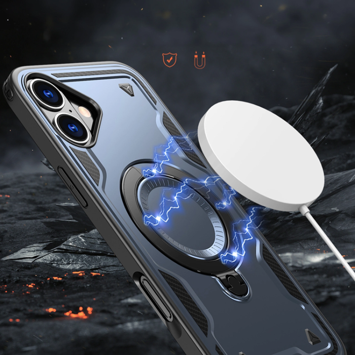 OEM - iPhone 16 Mobilskal MagSafe Hybrid Armor Trendy - Blå