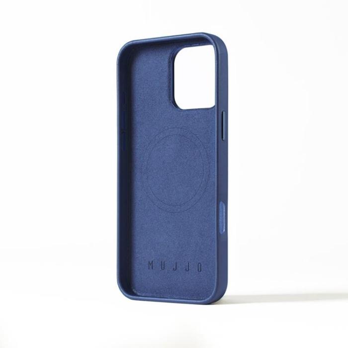 Mujjo - Mujjo iPhone 16 Pro Max Mobilskal MagSafe Läder - Blå