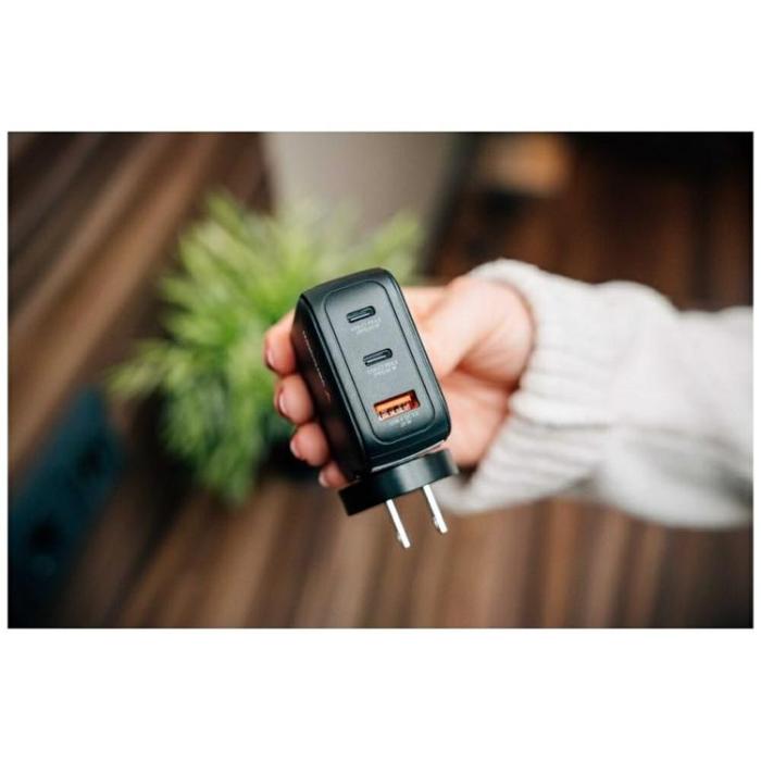 Verbatim - Verbatim Snabbladdare 65W 2xUSB-C 1xUSB-A GaN Mini EU/UK/USA - Svart