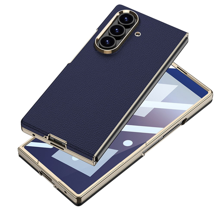 GKK - GKK Galaxy Z Fold 7 Mobilskal med Härdat Glas Electroplated - Grå