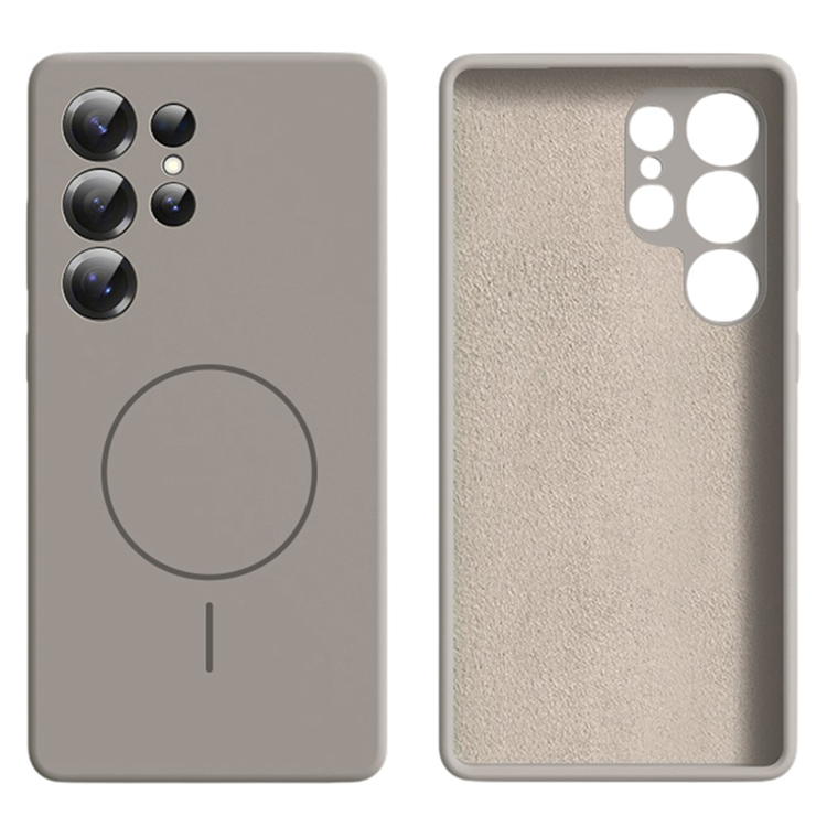 Galaxy S25 Ultra Mobilskal MagSafe Silikon Soft Skin - Mörkgrå | 2353 | AlltMobil