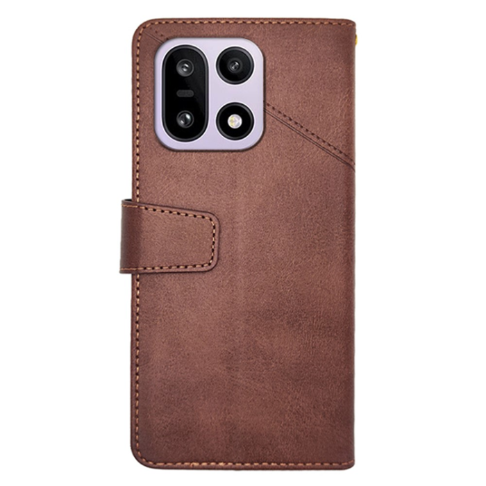 IDEWEI - IDEWEI OnePlus 15 5G Plånboksfodral Calf Texture Läder - Kaffe