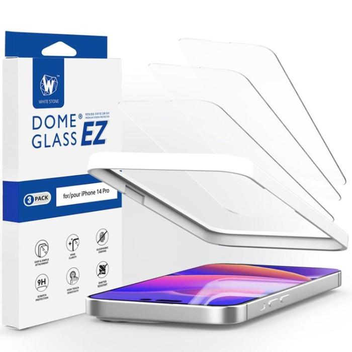 UTGATT1 - Whitestone iPhone 14 Pro Max Skärmskydd i Härdat Glas 3-PACK