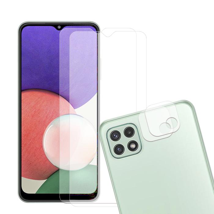 OEM - Galaxy A22 5G [4-PACK] 2 X Kameralinsskydd Glas + 2 X Härdat Glas