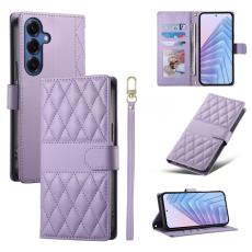 OEM - Samsung Galaxy S26 Fodral Rhombus S&ouml;mmar L&auml;der - Lila