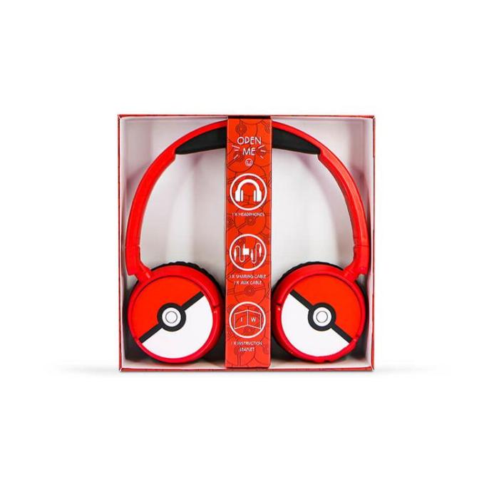 POKEMON - POKEMON Junior On-Ear Trådlösa Hörlurar - Röd
