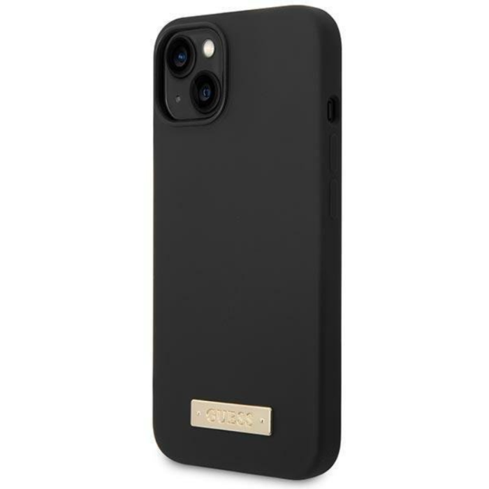 Guess - GUESS iPhone 14 Plus Skal MagSafe Silicone Logo Plate - Svart