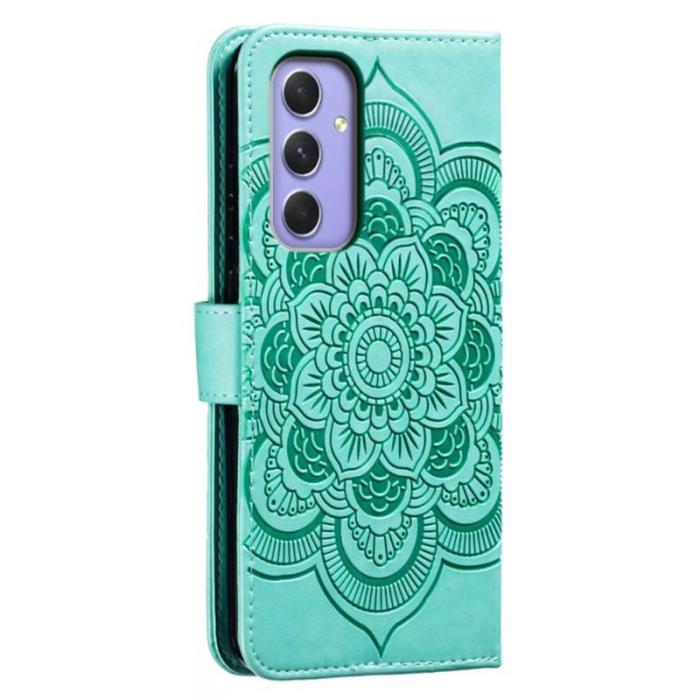 OEM - Samsung Galaxy S26 Plånboksfodral Konstläder Mandala Tryck - Grön