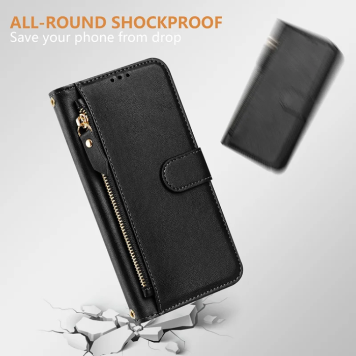 A-One Brand - Sony Xperia 10 VII Plånboksfodral Zipper Pocket - Svart