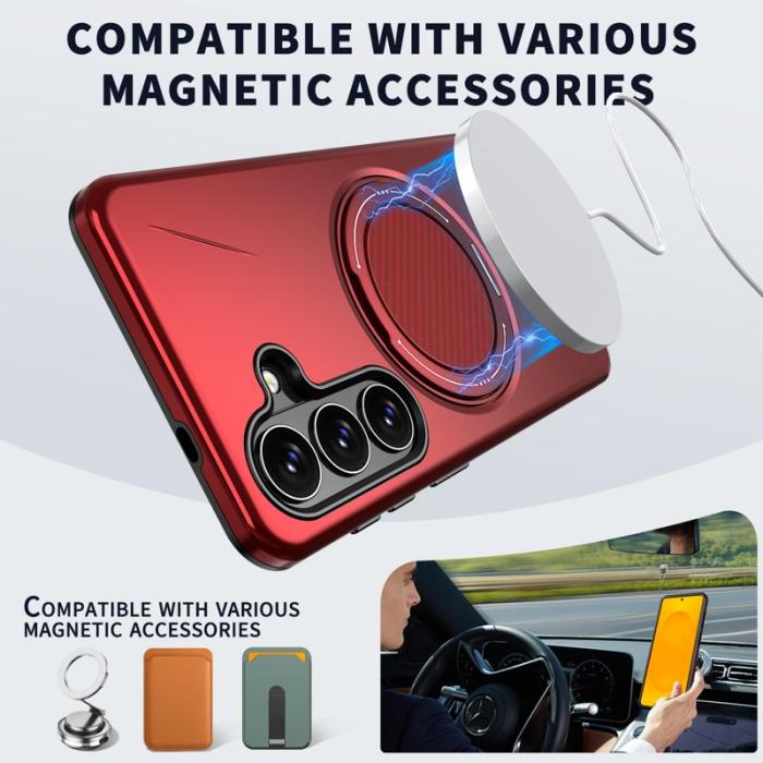 OEM - Mobilskal till Samsung Galaxy S26 Magnetiskt TPU + PC Baksida - Röd