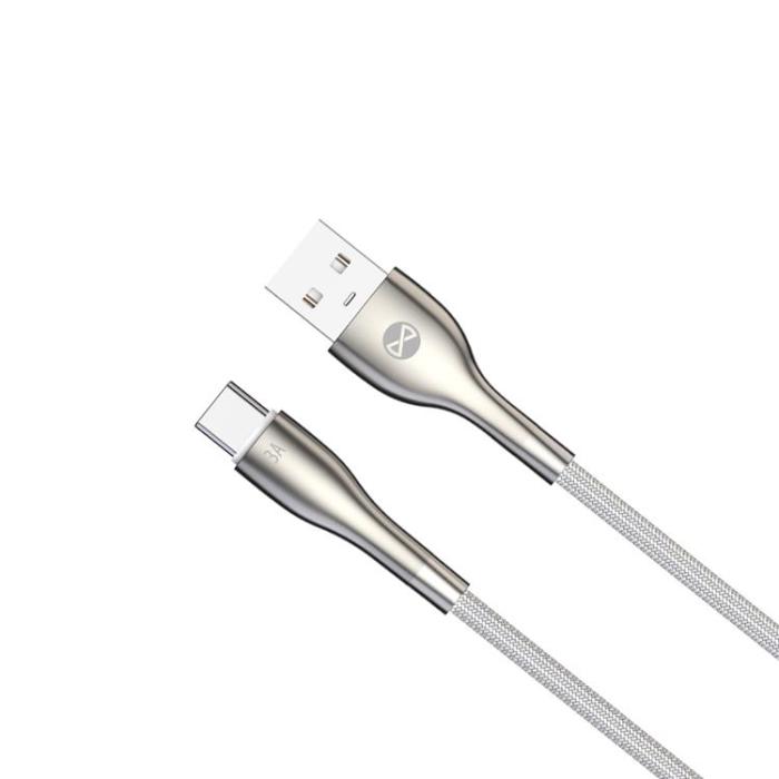 Forever - Forever Sleek USB-C till USB-A kabel 1m 3A - Vit