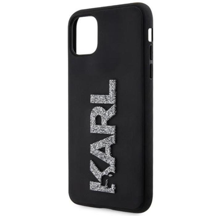 KARL LAGERFELD - Karl Lagerfeld iPhone 11/XR Mobilskal 3D Rubber Glitter Logo - Svart