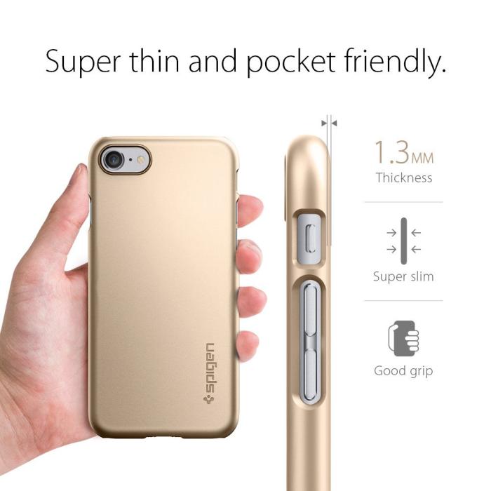 UTGATT5 - SPIGEN Thin Fit Skal till Apple iPhone 7/8/SE 2020 - Gold
