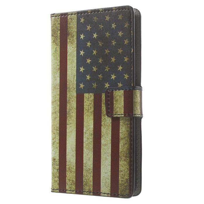 UTGATT5 - Plånboksfodral till Huawei Honor 7 Lite - Retro American Flag