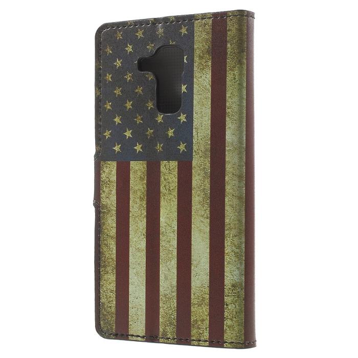 UTGATT5 - Plånboksfodral till Huawei Honor 7 Lite - Retro American Flag