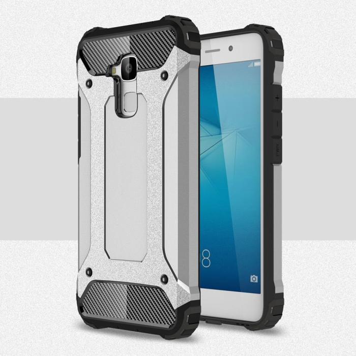 UTGATT5 - Hybrid Armor Mobilskal till Huawei Honor 7 Lite - Silver