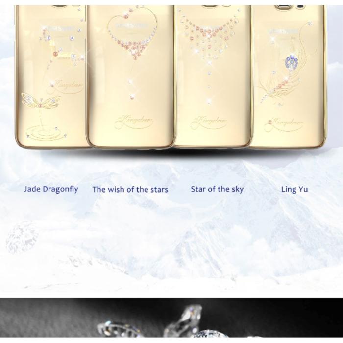 Kingxbar - Kingxbar Skal med Swarovski Stenar till Samsung Galaxy S7 Edge - Feather