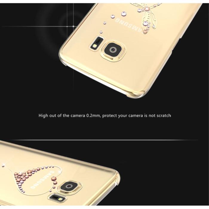 Kingxbar - Kingxbar Skal med Swarovski Stenar till Samsung Galaxy S7 Edge - Feather