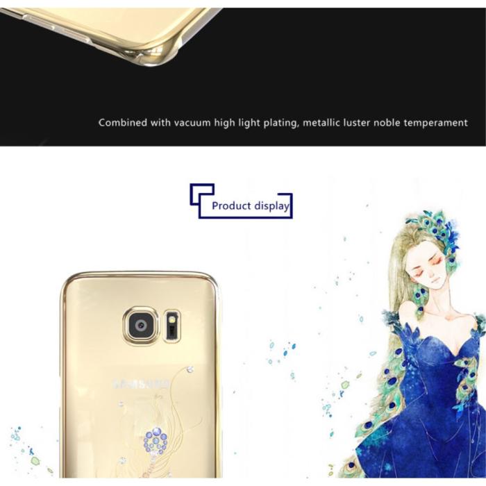 Kingxbar - Kingxbar Skal med Swarovski Stenar till Samsung Galaxy S7 Edge - Feather