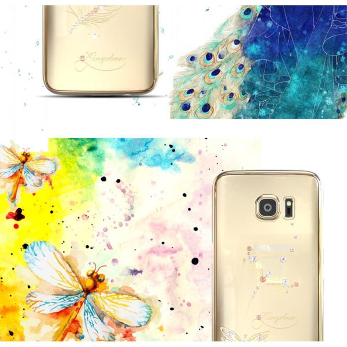 Kingxbar - Kingxbar Skal med Swarovski Stenar till Samsung Galaxy S7 Edge - Feather