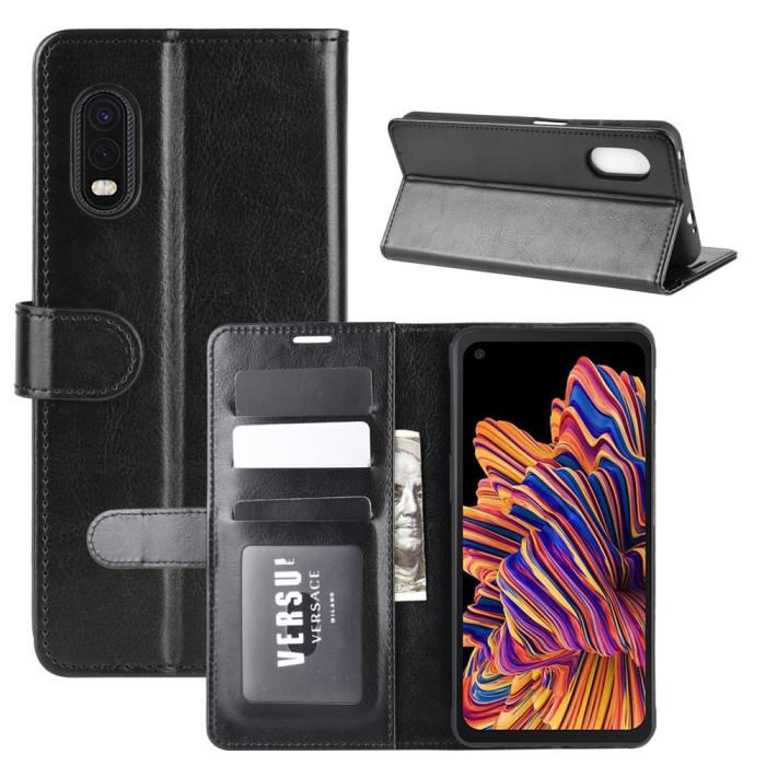 OEM - Läder Plånboksfodral Samsung Galaxy Xcover Pro - Svart