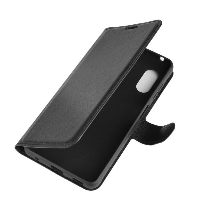 A-One Brand - Litchi Läder Plånboksfodral Samsung Galaxy Xcover Pro - Svart