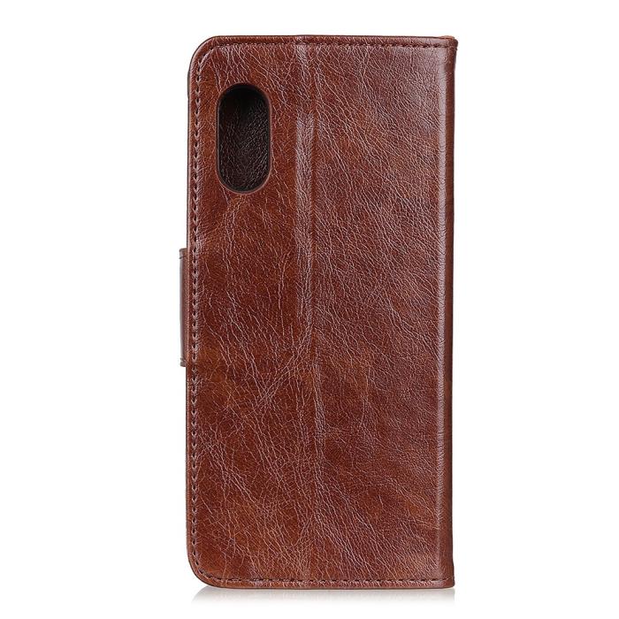 OEM - Nappa Äkta Läder Plånboksfodral Samsung Galaxy Xcover Pro - Brun