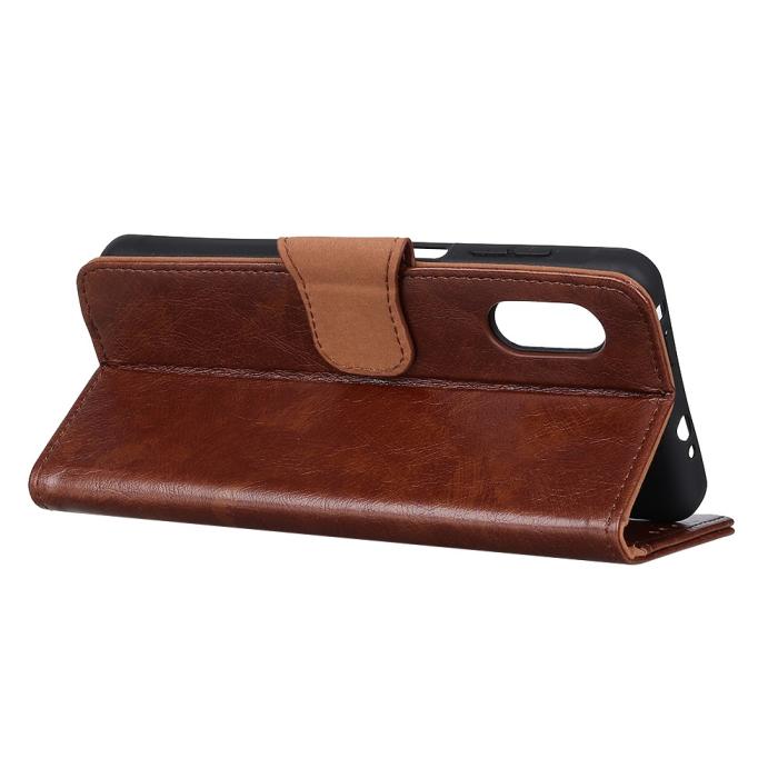 OEM - Nappa Äkta Läder Plånboksfodral Samsung Galaxy Xcover Pro - Brun