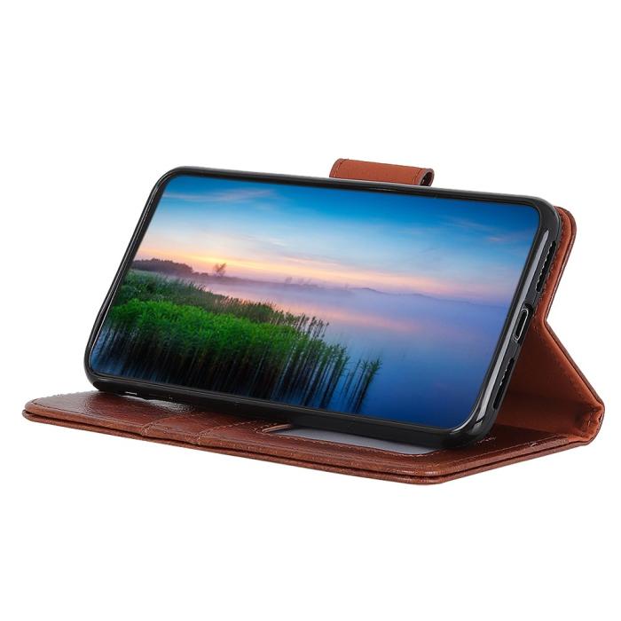 OEM - Nappa Äkta Läder Plånboksfodral Samsung Galaxy Xcover Pro - Brun