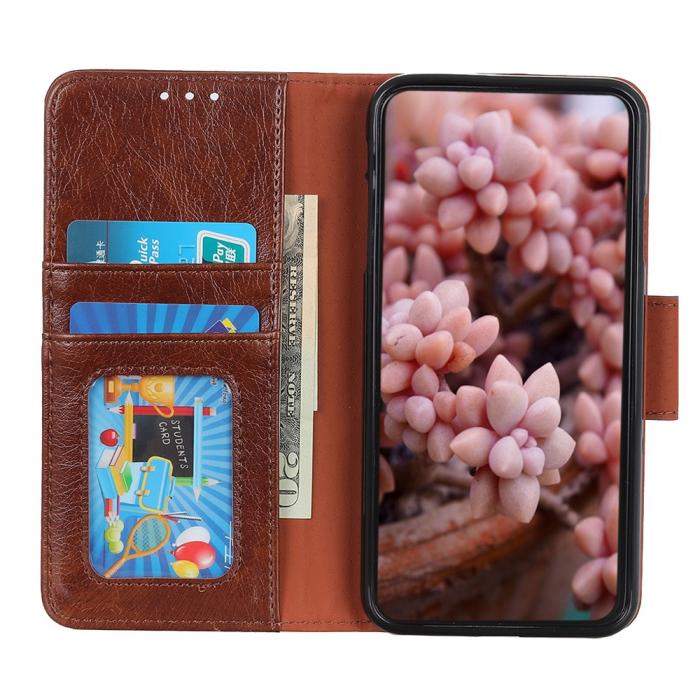OEM - Nappa Äkta Läder Plånboksfodral Samsung Galaxy Xcover Pro - Brun